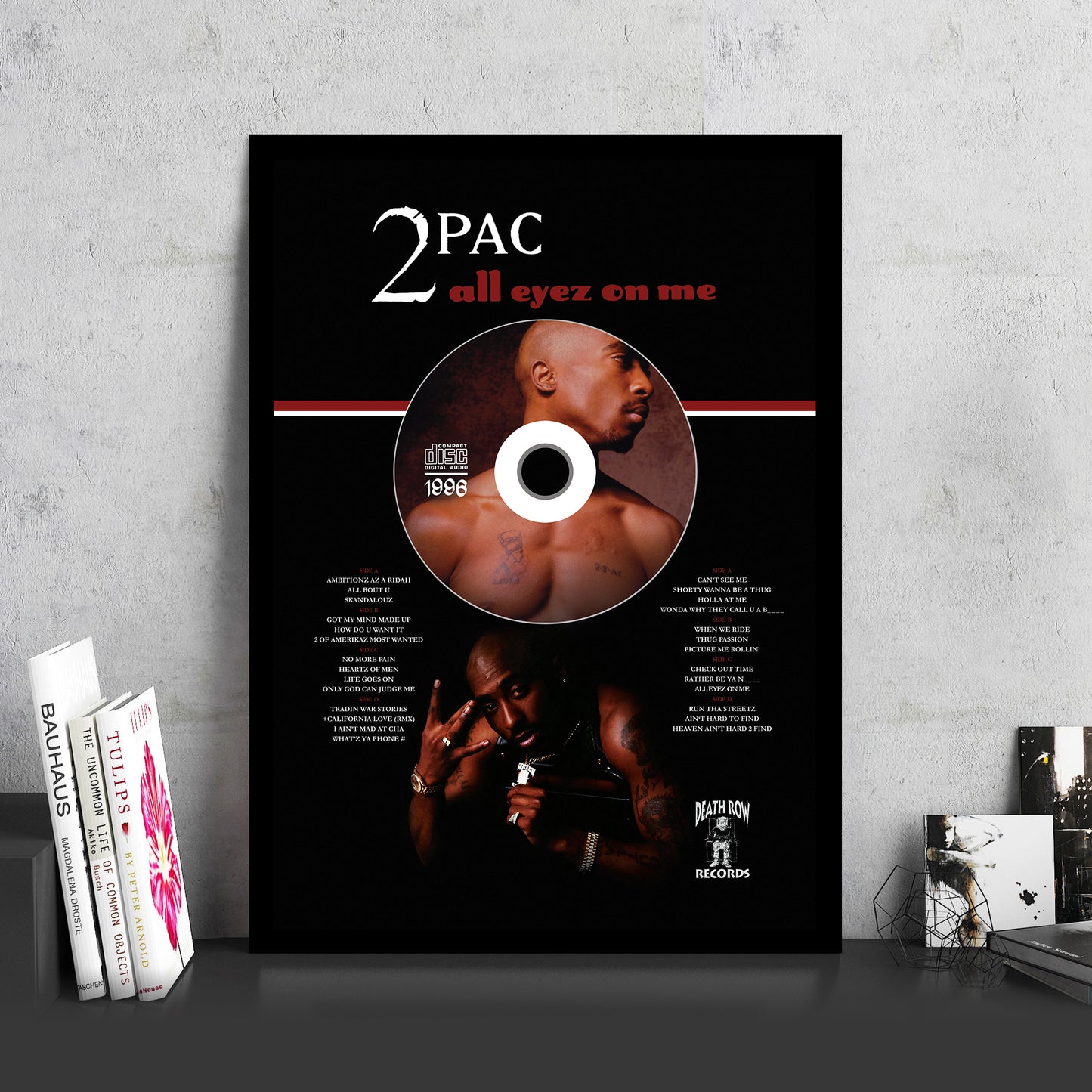 2PAC TUPAC SHAKUR 'ALL EYEZ ON ME' FRAMED CD ALBUM PLAQUE