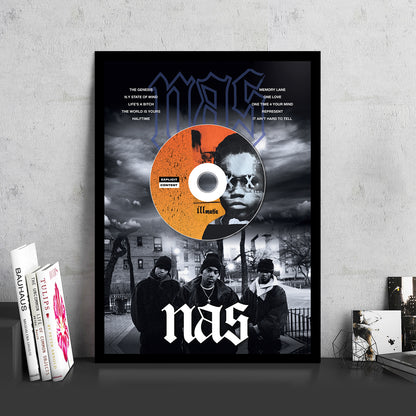 NAS 'ILLMATIC' FRAMED CD ALBUM PLAQUE