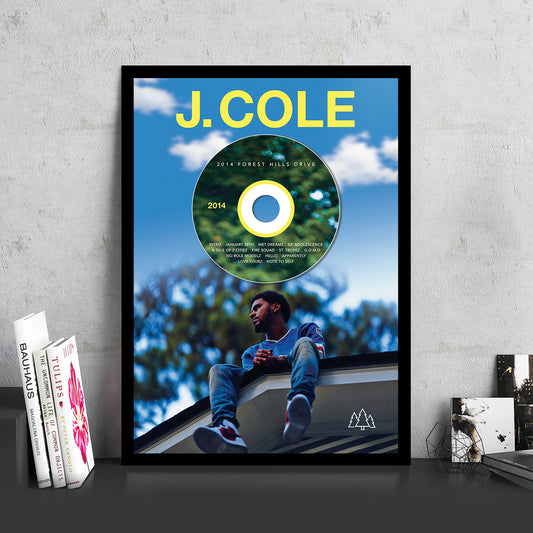 J COLE '2014 FOREST HILL DRIVE' FRAMED CD ALBUM PLAQUE