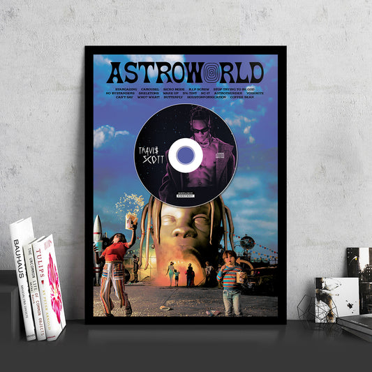 TRAVIS SCOTT 'ASTROWORLD' FRAMED CD ALBUM PLAQUE