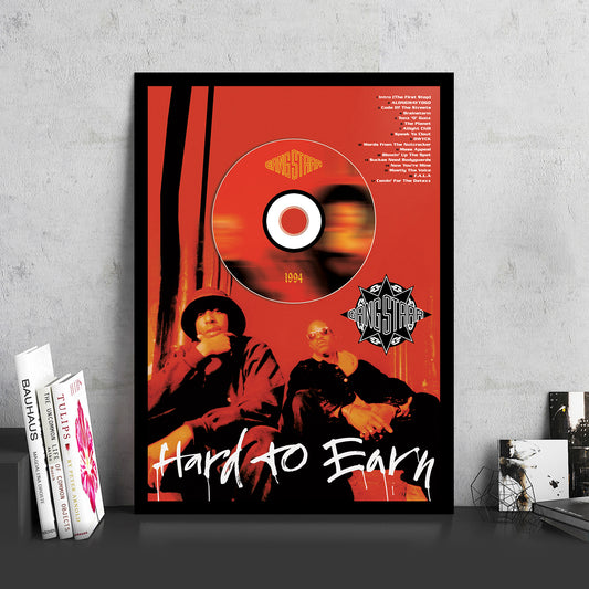 GANG STARR 'HARD TO EARN' FRAMED CD ALBUM PLAQUE