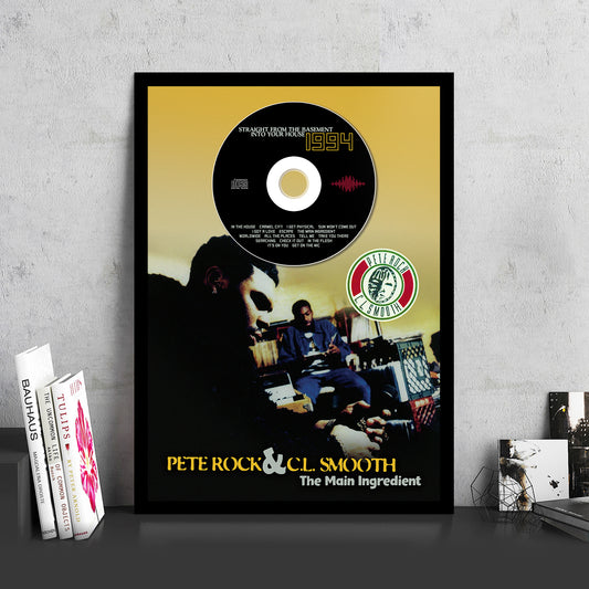 PETE ROCK & CL SMOOTH 'THE MAIN INGREDIENT' FRAMED CD ALBUM PLAQUE