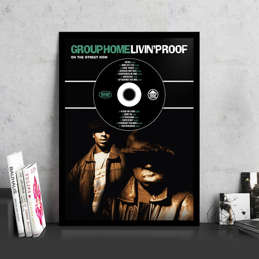 GROUP HOME 'LIVIN' PROOF' FRAMED CD ALBUM PLAQUE