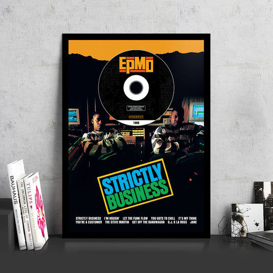 EPMD 'STRICTLY BUSINESS' FRAMED CD ALBUM PLAQUE