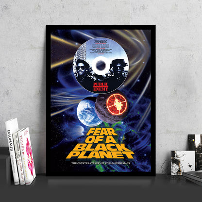 PUBLIC ENEMY 'FEAR OF BLACK PLANET' FRAMED CD ALBUM PLAQUE