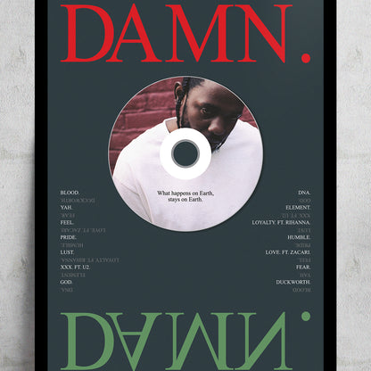 KENDRICK LAMAR 'DAMN.' FRAMED CD ALBUM PLAQUE