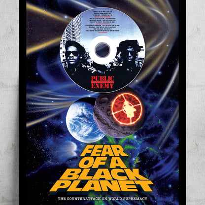 PUBLIC ENEMY 'FEAR OF BLACK PLANET' FRAMED CD ALBUM PLAQUE