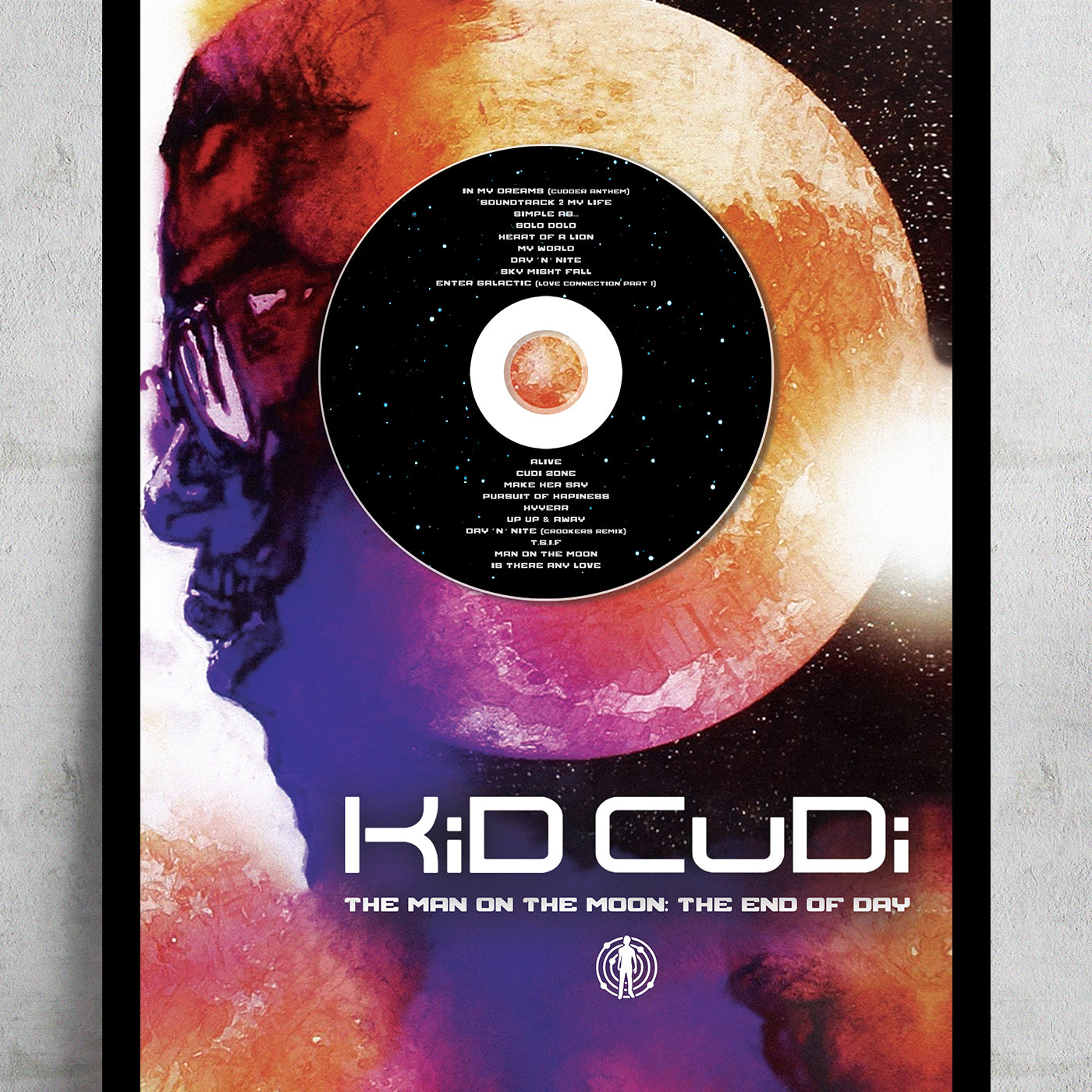 KID CUDI 'MAN ON THE MOON - THE END OF DAY' FRAMED CD ALBUM PLAQUE