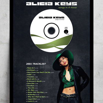 ALICIA KEYS 'SONGS IN A MINOR' FRAMED CD ALBUM PLAQUE