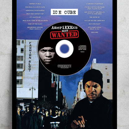 ICE CUBE 'AMERIKKKA'S MOST WANTED' FRAMED CD ALBUM PLAQUE