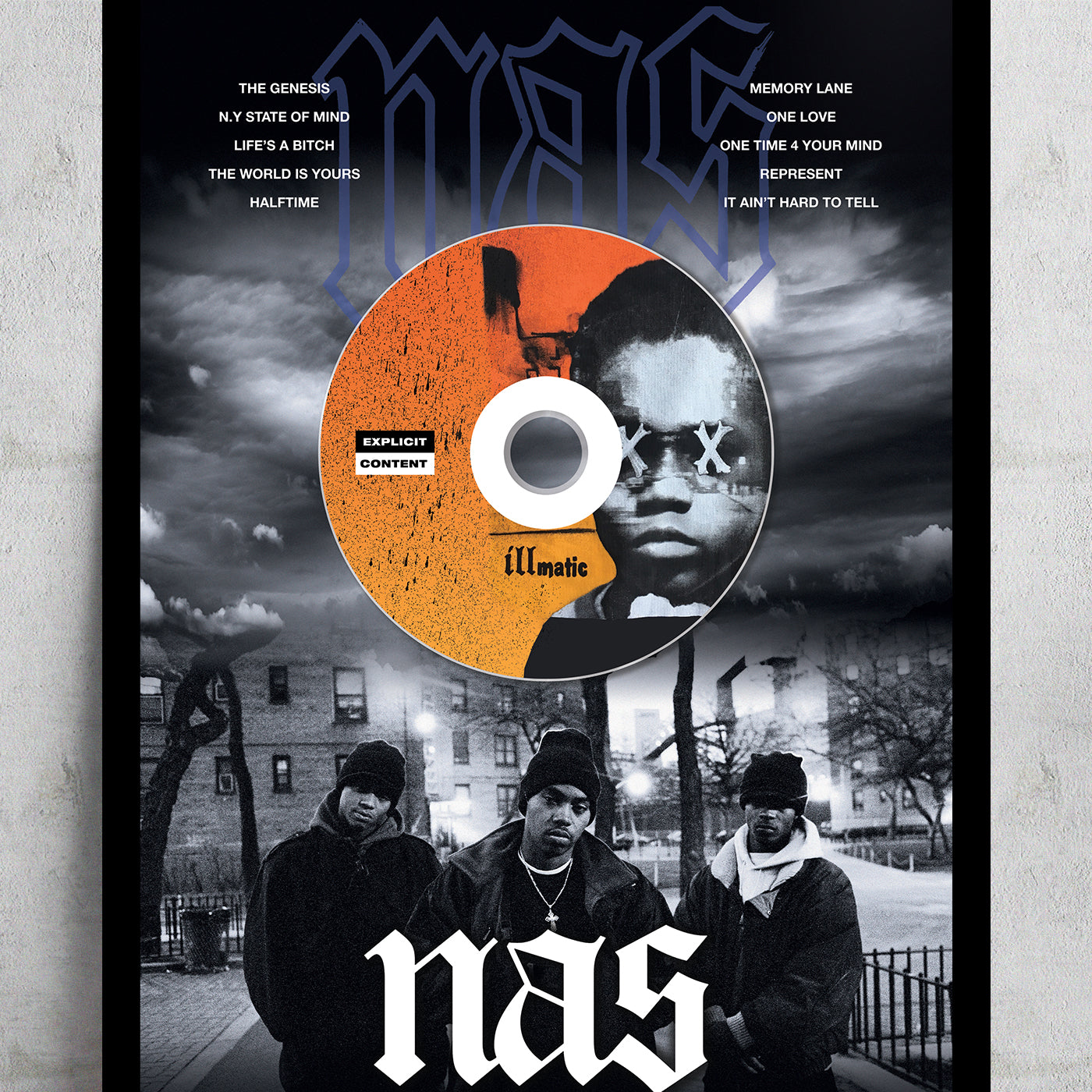 NAS 'ILLMATIC' FRAMED CD ALBUM PLAQUE