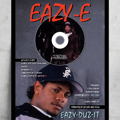 EAZY E 'EAZY-DUZ-IT' FRAMED CD ALBUM PLAQUE