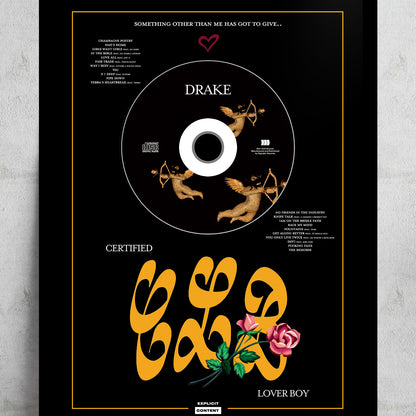 DRAKE 'CERTIFIED LOVER BOY' FRAMED CD ALBUM PLAQUE