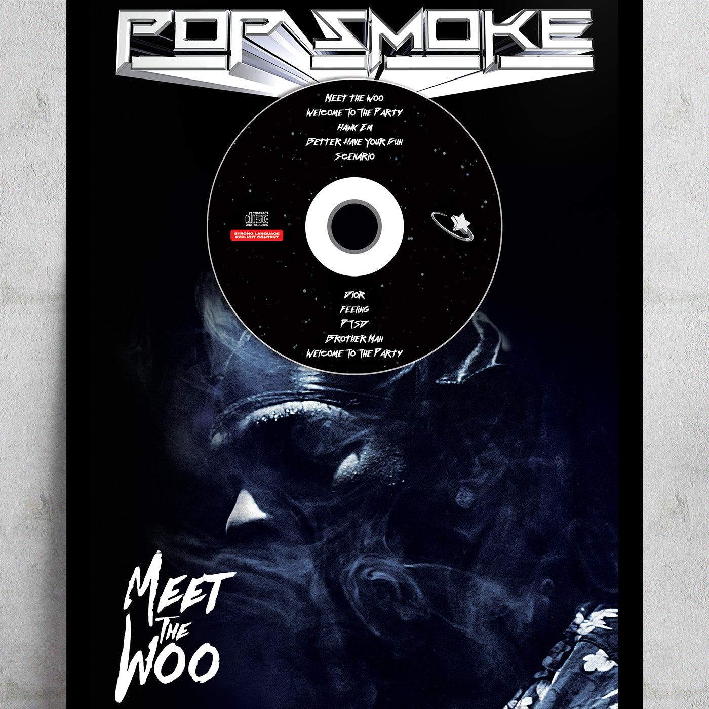 POP SMOKE 'MEET THE WOO' FRAMED CD ALBUM PLAQUE