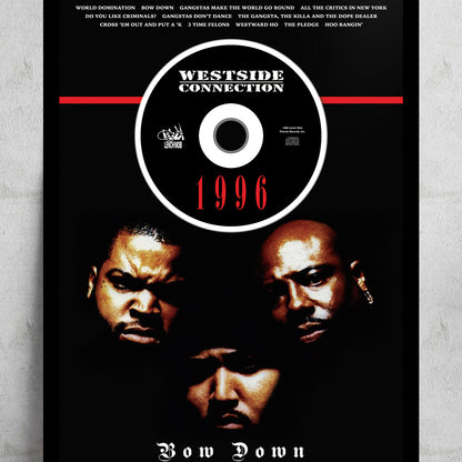 WESTSIDE CONNECTION 'BOW DOWN' FRAMED CD ALBUM PLAQUE