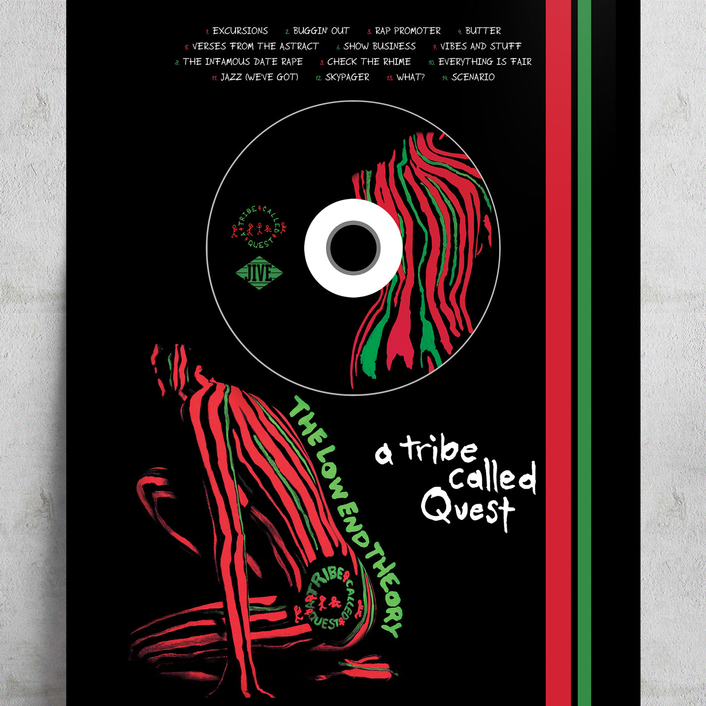 A TRIBE CALLED QUEST 'THE LOW END THEORY' FRAMED CD ALBUM PLAQUE