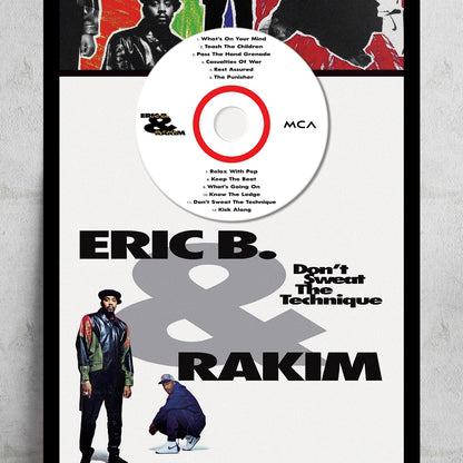 ERIC B. & RAKIM 'DON'T SWEAT THE TECHNIQUE' FRAMED CD ALBUM PLAQUE