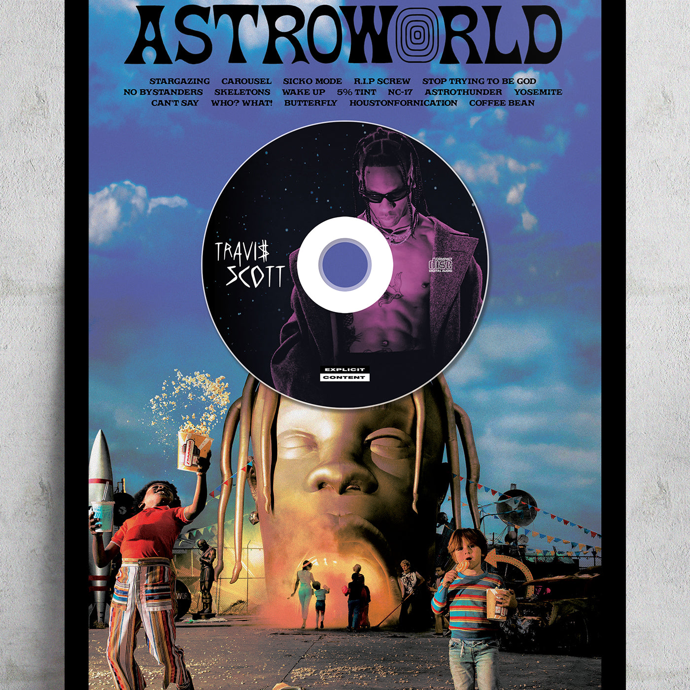 TRAVIS SCOTT 'ASTROWORLD' FRAMED CD ALBUM PLAQUE