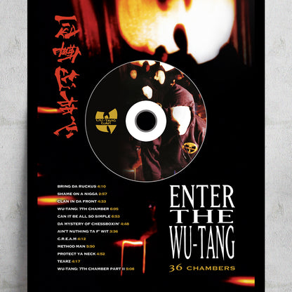 WU-TANG CLAN 'ENTER THE WU-TANG (36 CHAMBERS)' FRAMED CD ALBUM PLAQUE