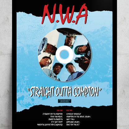 N.W.A. 'STRAIGHT OUTTA COMPTON' FRAMED CD ALBUM PLAQUE