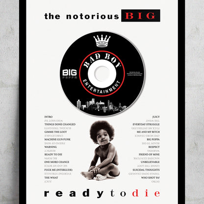 THE NOTORIOUS B.I.G 'READY TO DIE' FRAMED CD ALBUM PLAQUE