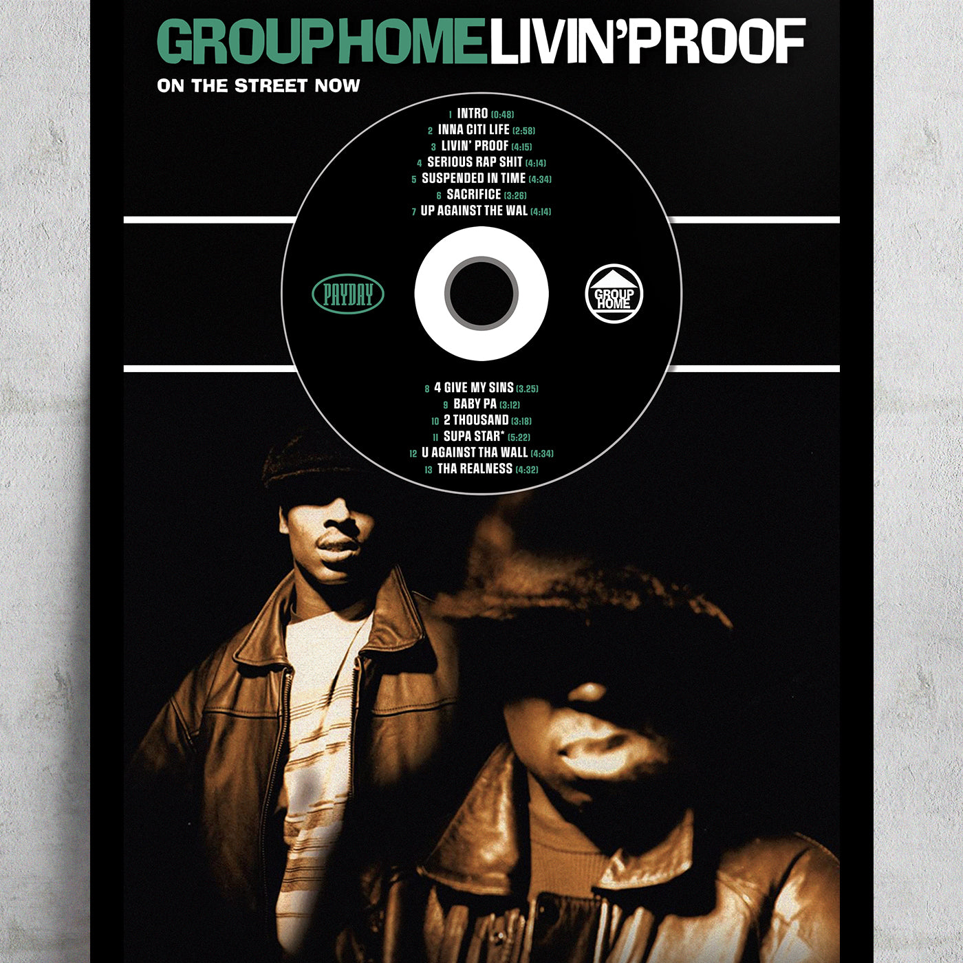 GROUP HOME 'LIVIN' PROOF' FRAMED CD ALBUM PLAQUE