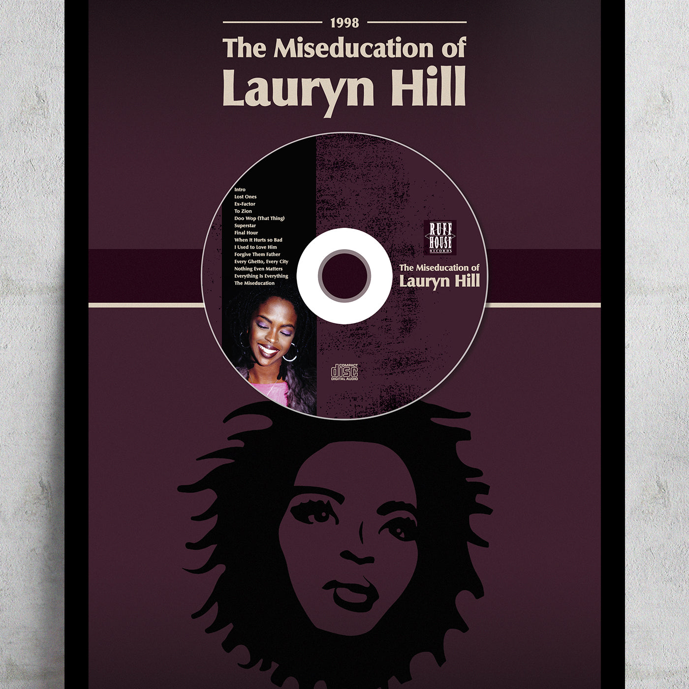 LAURYN HILL 'THE MISEDUCATION' FRAMED CD ALBUM PLAQUE