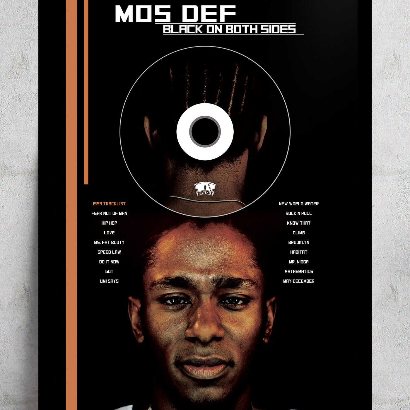 MOS DEF 'BLACK ON BOTH SIDES' FRAMED CD ALBUM PLAQUE