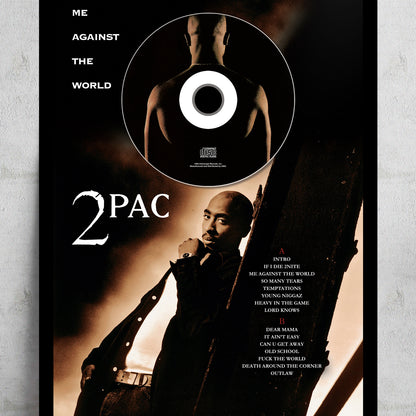 2PAC TUPAC SHAKUR 'ME AGAINST THE WORLD' Framed CD Album Plaque