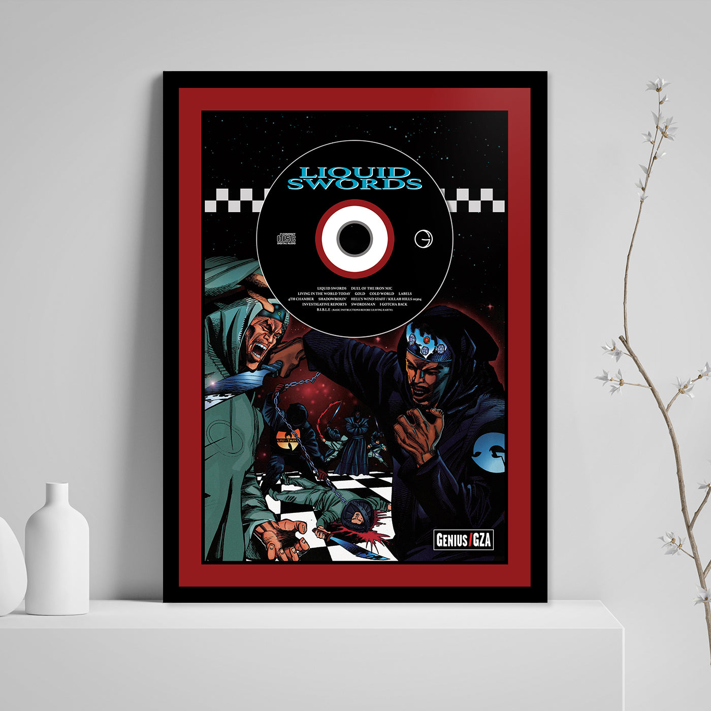 GZA 'LIQUID SWORDS' FRAMED CD ALBUM PLAQUE