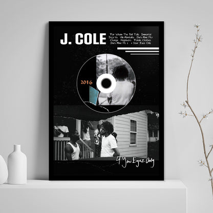 J COLE '4 YOUR EYEZ ONLY' FRAMED CD ALBUM PLAQUE