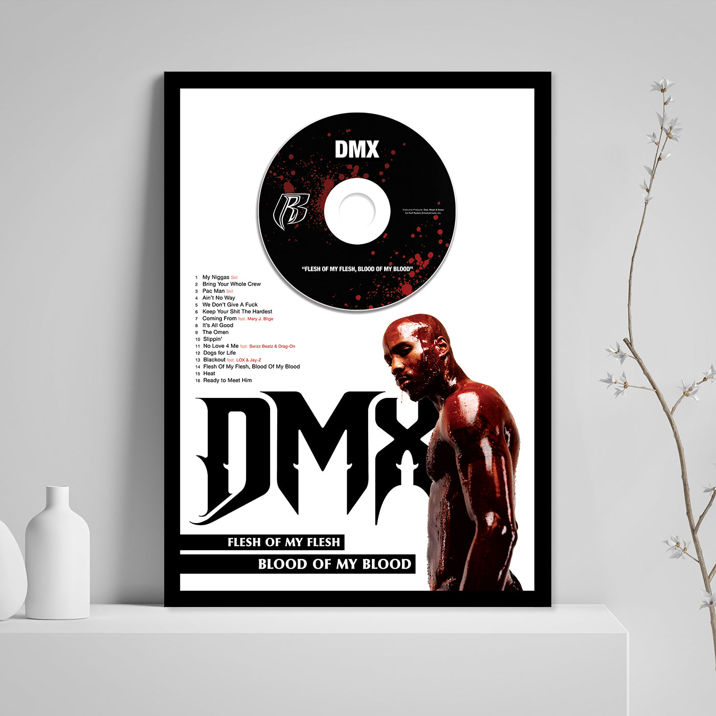 DMX 'FLESH OF MY FLESH, BLOOD OF MY BLOOD' FRAMED CD ALBUM PLAQUE