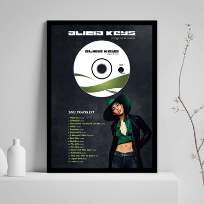 ALICIA KEYS 'SONGS IN A MINOR' FRAMED CD ALBUM PLAQUE