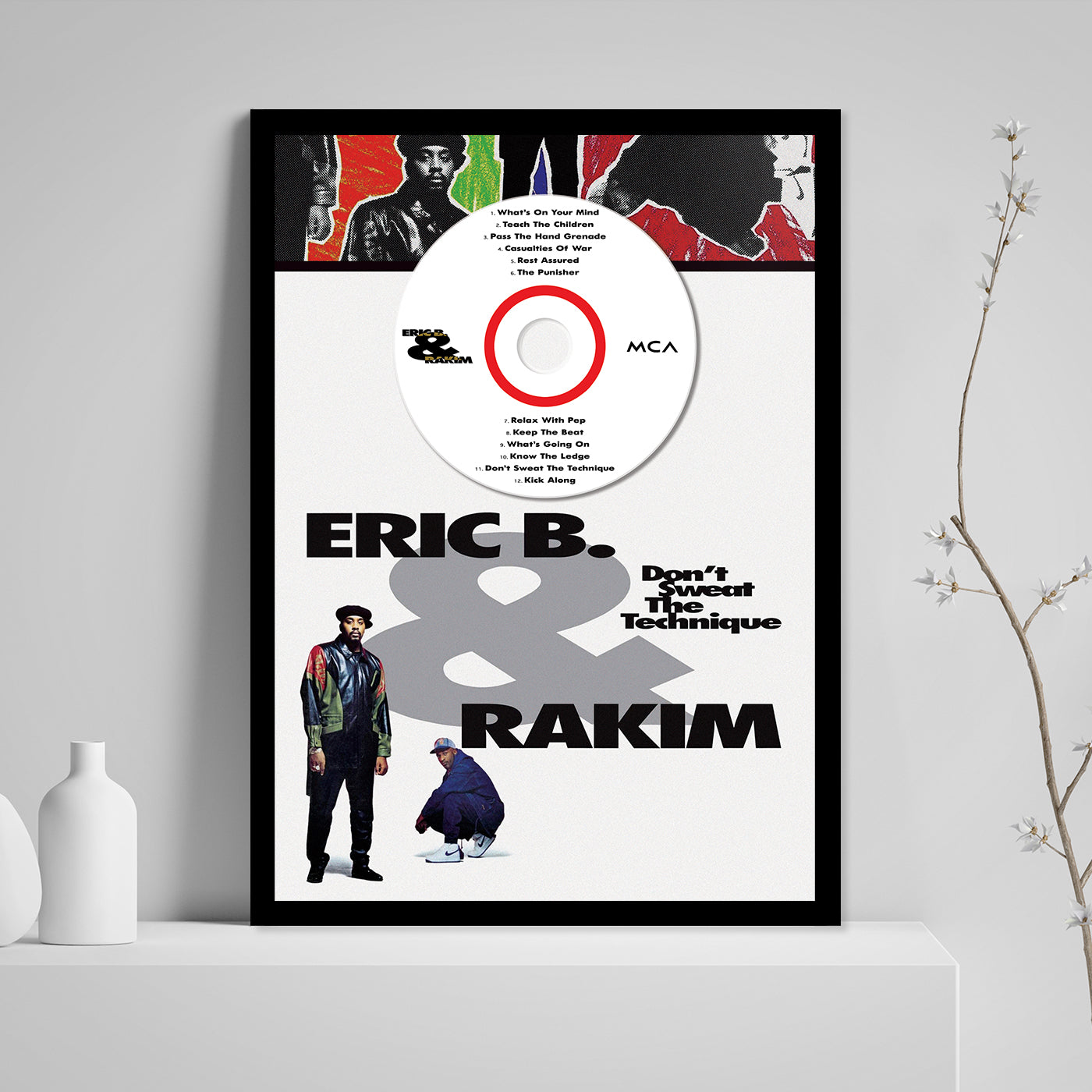 ERIC B. & RAKIM 'DON'T SWEAT THE TECHNIQUE' FRAMED CD ALBUM PLAQUE