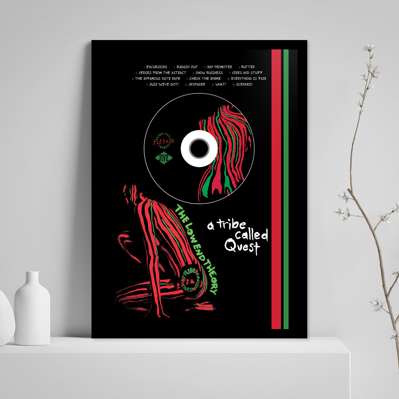 A TRIBE CALLED QUEST 'THE LOW END THEORY' FRAMED CD ALBUM PLAQUE