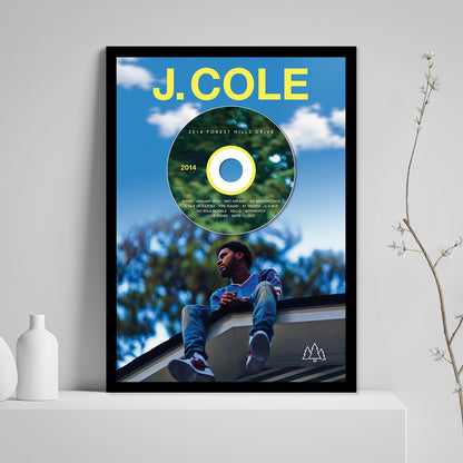 J COLE '2014 FOREST HILL DRIVE' FRAMED CD ALBUM PLAQUE