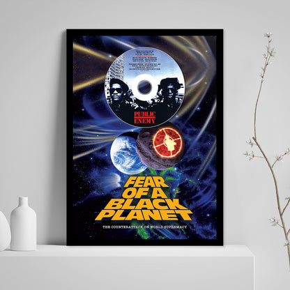 PUBLIC ENEMY 'FEAR OF BLACK PLANET' FRAMED CD ALBUM PLAQUE