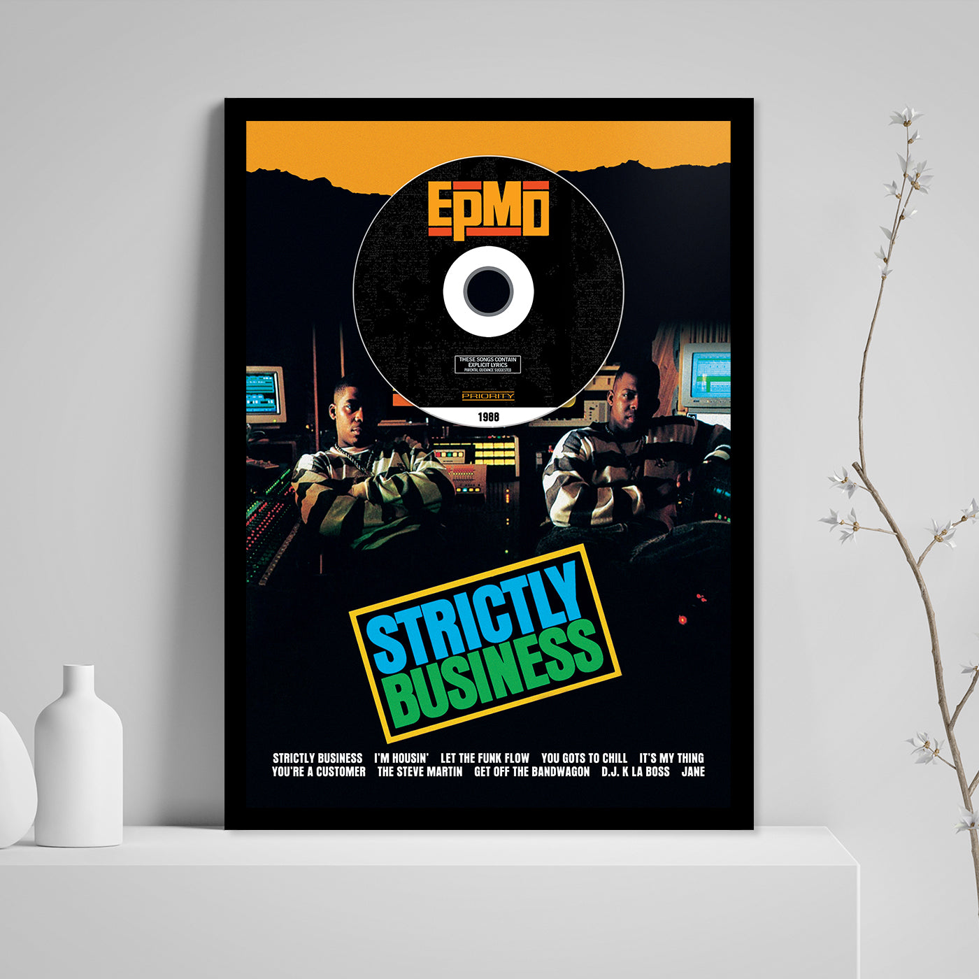 EPMD 'STRICTLY BUSINESS' FRAMED CD ALBUM PLAQUE