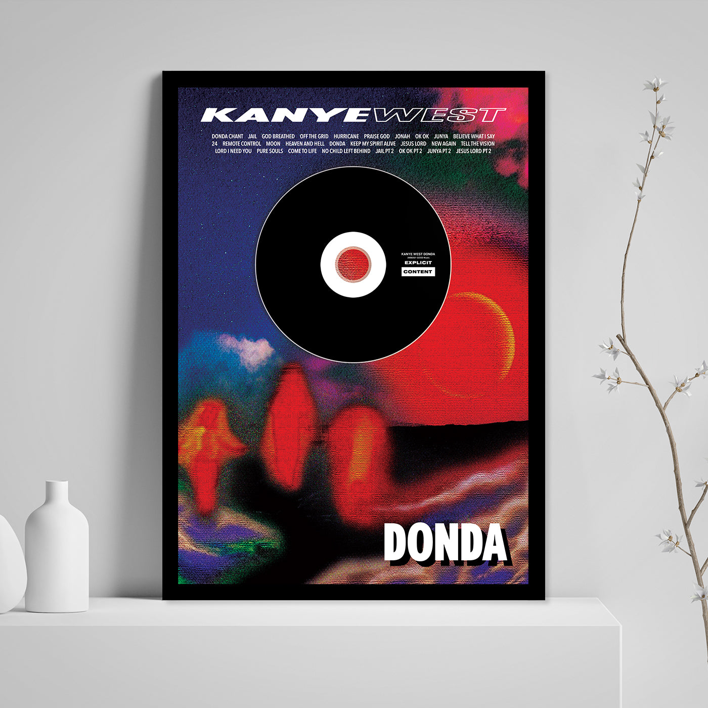 KANYE WEST 'DONDA' FRAMED CD ALBUM PLAQUE