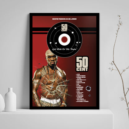 50 CENT 'GET RICH OR DIE TRYING' FRAMED CD ALBUM PLAQUE