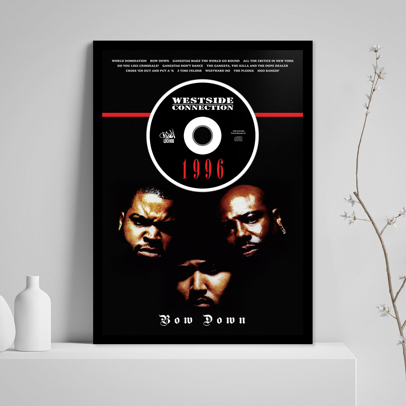 WESTSIDE CONNECTION 'BOW DOWN' FRAMED CD ALBUM PLAQUE