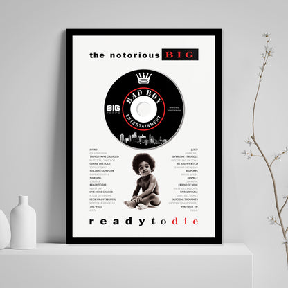 THE NOTORIOUS B.I.G 'READY TO DIE' FRAMED CD ALBUM PLAQUE