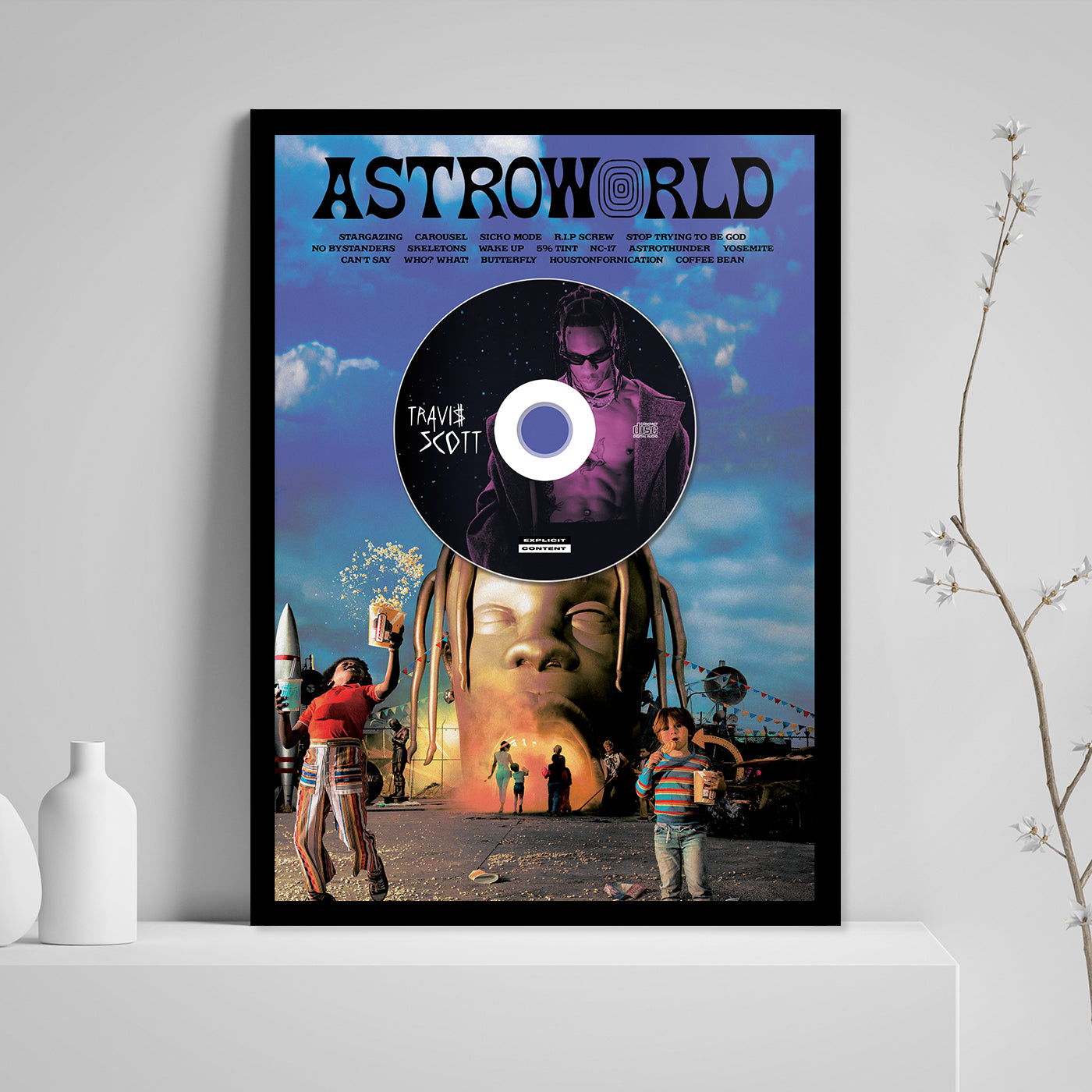 TRAVIS SCOTT 'ASTROWORLD' FRAMED CD ALBUM PLAQUE