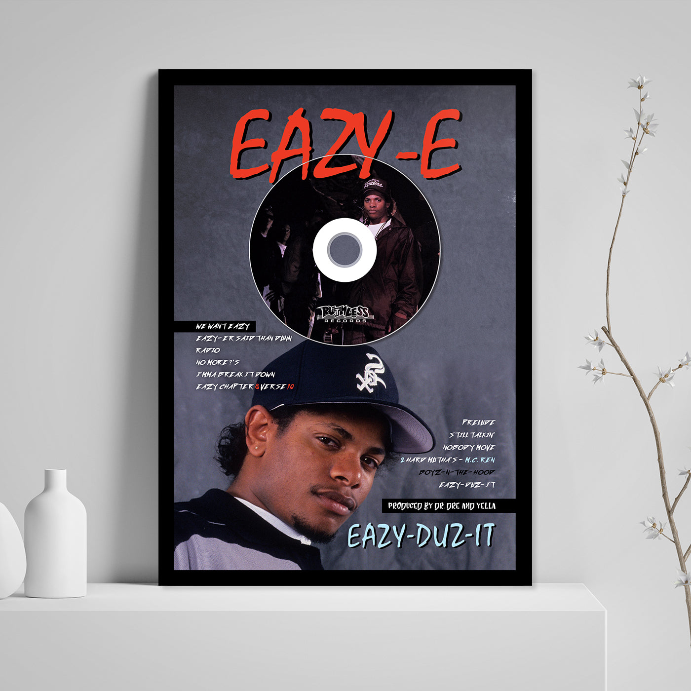 EAZY E 'EAZY-DUZ-IT' FRAMED CD ALBUM PLAQUE