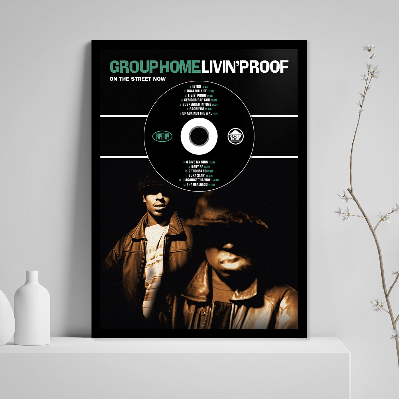 GROUP HOME 'LIVIN' PROOF' FRAMED CD ALBUM PLAQUE