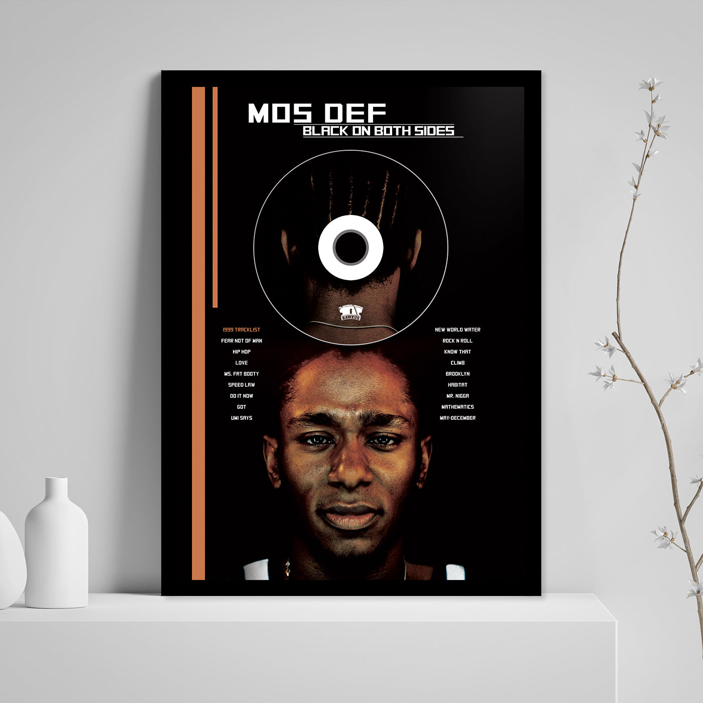 MOS DEF 'BLACK ON BOTH SIDES' FRAMED CD ALBUM PLAQUE