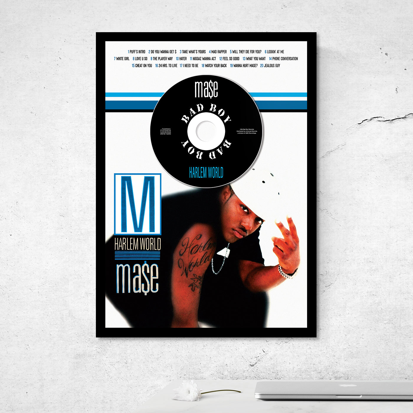 MASE 'HARLEM WORLD' FRAMED CD ALBUM PLAQUE