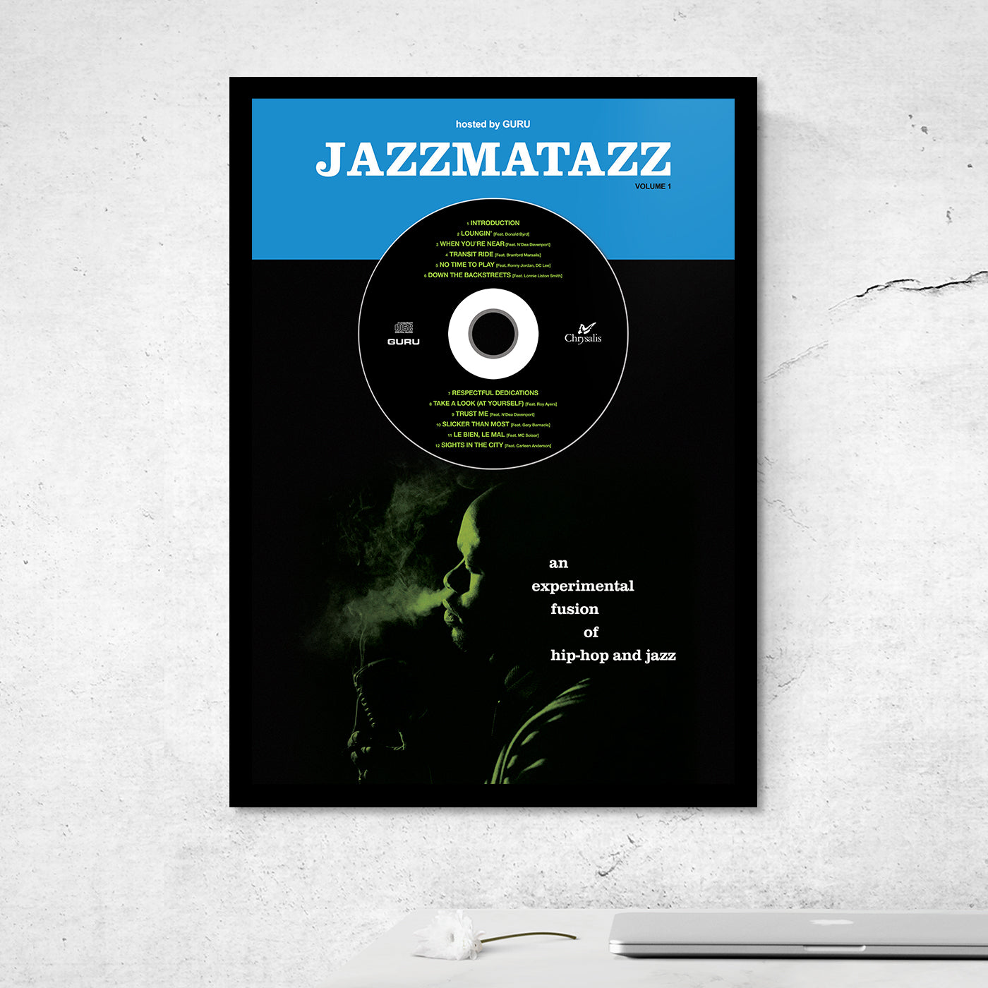 GURU 'JAZZMATAZZ VOL. 1' FRAMED CD ALBUM PLAQUE