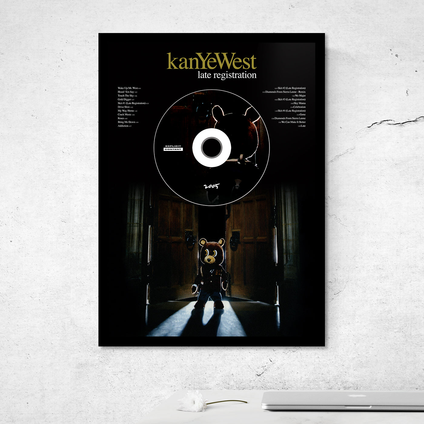 KANYE WEST 'LATE REGISTRATION' FRAMED CD ALBUM PLAQUE