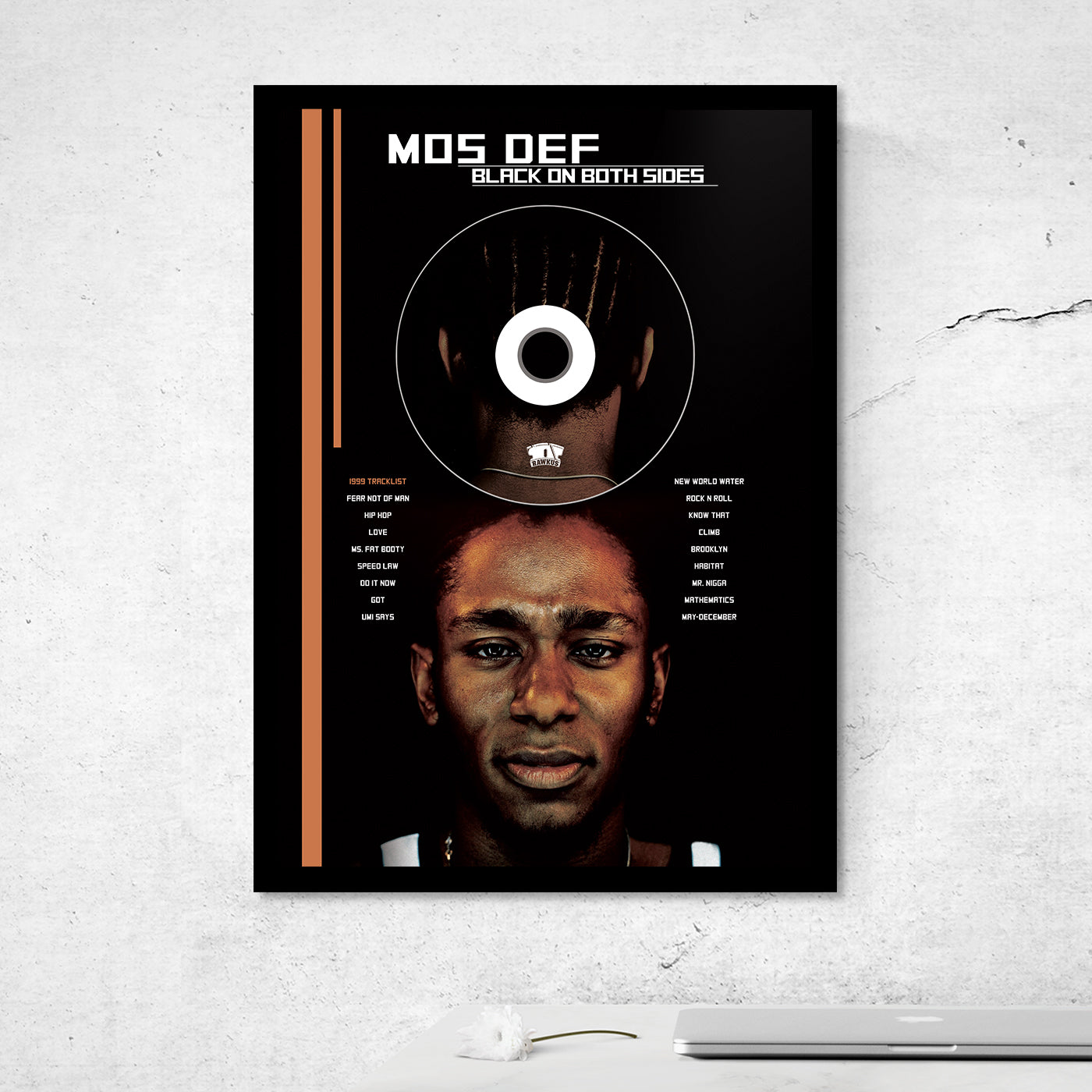 MOS DEF 'BLACK ON BOTH SIDES' FRAMED CD ALBUM PLAQUE